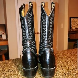 Mason Western Point Toe Boots Black Leather